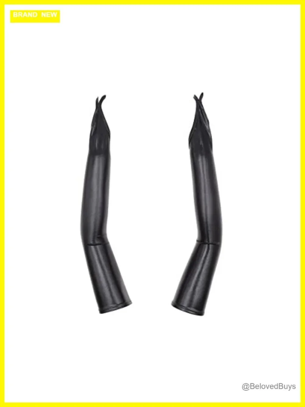 Faux Leather Metallic Long Gloves Sexy Wet Look Elbow Length